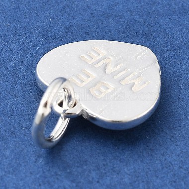 925 Charms de corazón de plata de ley con la frase "Sé mío"(STER-S009-11B-S)-2