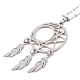 Colliers pendentifs bohèmes en acier inoxydable avec filet/toile tissée anti-ternissement et plumes 304 pour femmes(NJEW-G087-09P)-2