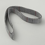 1M Cotton Ribbons, Garment Accessories, Double Sided Tartan Pattern, Black, 1 inch(25mm), about 1.09 Yards(1m)/pc(OCOR-WH0070-54C)