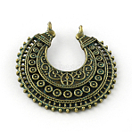 Zinc Alloy Pendants, Cadmium Free & Lead Free, Antique Bronze & Green Patina, 38x37x4mm, Hole: 2.5mm(X-PALLOY-R065-134-LF)