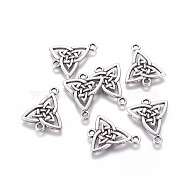 Tibetan Style Alloy Links connectors, Trinity Knot/Triquetra, Cadmium Free & Nickel Free & Lead Free, Antique Silver, 24.5x19.5x1.5mm, Hole: 2mm, about 620pcs/1000g(TIBEP-R338-34AS-NR)