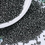MIYUKI Delica Beads, Cylinder, Japanese Seed Beads, 11/0, (DB0452) Galvanized Dark Gray, 1.3x1.6mm, Hole: 0.8mm, about 10000pcs/bag, 50g/bag(SEED-X0054-DB0452)
