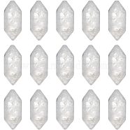 Olycraft 12Pcs Faceted Natural Quartz Crystal Rock Crystal Double Terminated Points, for Wire Wrapped Pendants Making, No Hole/Undrilled, 30~33x9x9mm(G-OC0003-64)