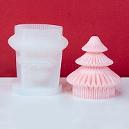 Christmas Tree DIY Silicone Scented Candle Mold, Origami Style, White, 91x61mm, Inner Diameter: 56.5mm(DIY-K064-01B)