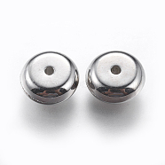 CCB Plastic Beads, Flat Round, Platinum, 8x3.5mm, Hole: 1mm(CCB-K007-054P)