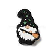 Halloween Series Silicone Beads, White, Gnome, 33x21.5x7mm, Hole: 2mm(SIL-S007-02D)