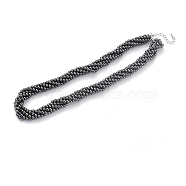 Non-Magnetic Synthetic Hematite Beaded Necklaces, Torsade Necklaces, with Lobster Clasp, Round, 18.3 inch(46.5cm)(NJEW-B077-03)