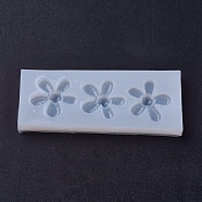 Food Grade Silicone Molds, Resin Casting Molds, For UV Resin, Epoxy Resin Jewelry Making, Flower, White, 40x101x9mm, Inner Size: 28mm(DIY-L005-09)