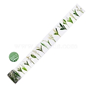 Flower PET Adhesive Tape, for DIY Album Scrapbook, Greeting Card, Background Paper, Olive Drab, 50mm, 2m/roll(DIY-P084-B01)