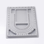 Plastic Bead Design Boards for Necklace Design, Flocking, Rectangle, Gray, 24x33x1cm(TOOL-YW0001-26A)