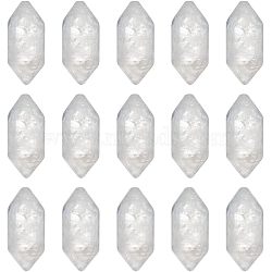 Olycraft 12Pcs Faceted Natural Quartz Crystal Rock Crystal Double Terminated Points, for Wire Wrapped Pendants Making, No Hole/Undrilled, 30~33x9x9mm(G-OC0003-64)