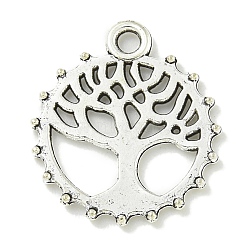 Tibetan Style Alloy Pendants, Lead Free & Cadmium Free, Tree of Life, Antique Silver, 17.5x15.5x1.5mm, Hole: 2mm(TIBE-I026-5975AS)