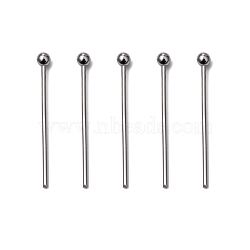 304 Stainless Steel Ball Head Pins, Stainless Steel Color, 20x0.7mm, 21 Gauge, Head: 1.8mm(X-STAS-M010-20mm-01)