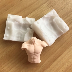 DIY Silicone Craft Doll Body Mold, for Fondant, Polymer Clay Making, Epoxy Resin, Doll Making, Body, White, 59x54x19mm(DIY-I082-06)