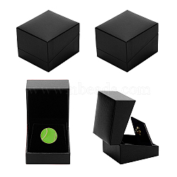 Paper Brooch/Badge Storage Boxes, with Velvet Inside, Rectangle, Black, 4.85x5.5x4.15cm(CON-WH0107-41C)
