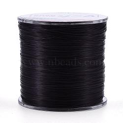 Flat Elastic Crystal String, Elastic Beading Thread, for Stretch Bracelet Making, Black, 0.5mm, about 328.08 yards(300m)/roll(EW-J001-0.5mm-03)