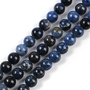 Natural Dumortierite Beads Strands, Round, 6mm, Hole: 1mm, about 62pcs/strand, 15.16''(38.5cm)