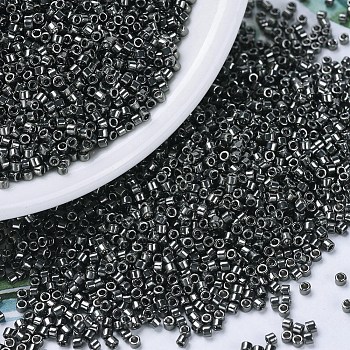 MIYUKI Delica Beads, Cylinder, Japanese Seed Beads, 11/0, (DB0452) Galvanized Dark Gray, 1.3x1.6mm, Hole: 0.8mm, about 10000pcs/bag, 50g/bag
