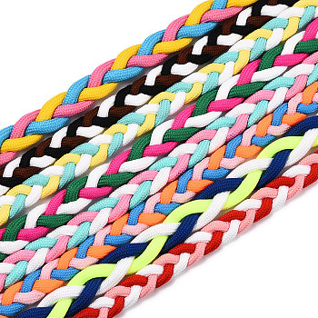 Braided Nylon Cord Mobile Straps, with Alloy Clasp Findings, Mixed Color, 124~130x1.1~1.5x0.5~0.7cm