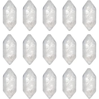 Olycraft 12Pcs Faceted Natural Quartz Crystal Rock Crystal Double Terminated Points, for Wire Wrapped Pendants Making, No Hole/Undrilled, 30~33x9x9mm