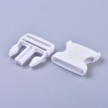 Plastic Adjustable Quick Side Release Buckles, for Luggage Straps Backpack Repairing, Rectangle, White, 80x58x17mm, Hole: 6x49mm