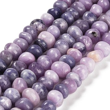 Natural Lepidolite/Purple Mica Stone Beads Strands, Nuggets, Tumbled Stone, 4~9x8~11.5x7~10mm, Hole: 1mm, about 54~58pcs/strand, 15.12~15.35 inch(38.4~39cm)