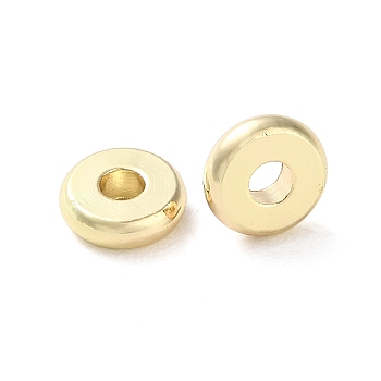 Rack Plating Brass Spacer Beads, Long-Lasting Plated, Lead Free & Cadmium Free, Flat Round, Light Gold, 5.8x2mm, Hole: 2mm