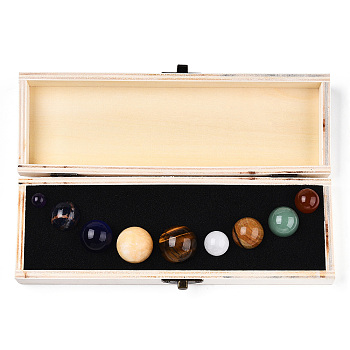 Natural & Synthetic Gemstone Home Decorations, Display Decorations, Round, 208x68x37mm, 9pcs/set