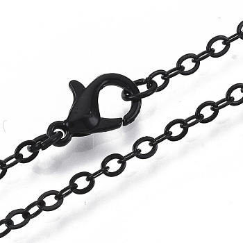 Electrophoresis Brass Cable Chains Necklace Making, with Alloy Lobster Claw Clasps, Black, 23.6 inch~24.37 inch(60cm~61.9cm)