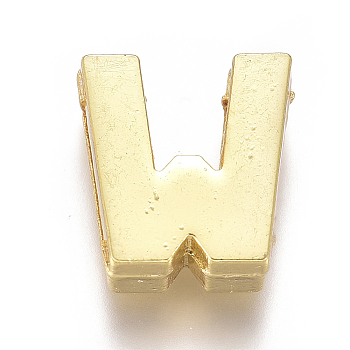 Alloy Slide Charms, Letter W, 12.5x11x4mm, Hole: 1.5x8mm