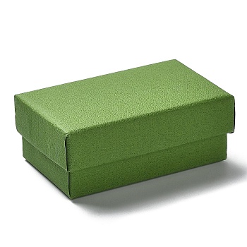 Cardboard Jewelry Set Boxes, with Sponge Inside, Rectangle, Lime Green, 8.1x5.05x3.2cm