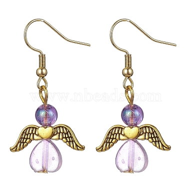 Heart Fairy Acrylic & Alloy Dangle Earrings(EJEW-JE05585)-3