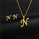 Golden Stainless Steel Initial Letter Jewelry Set(IT6493-9)-1