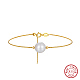925 brazalete de plata de primera ley con cuentas de perlas naturales(BJEW-Z025-04G)-1