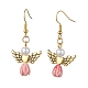 Angel Antique Golden Alloy & Resin Dangle Earrings(EJEW-JE05686-09)-1