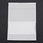Kraft Paper Open Top Resealable Bags, Food Storage Bags, Sealable Pouches, for Storage Packaging, with Tear Notches, Rectangle, White, 18.1x13.1x0.2cm, Inner Measure: 12cm, Window: 13x6.2cm, Unilateral Thickness: 4.7 Mil(0.12mm)(OPP-M002-02C-01)