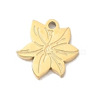 304 Stainless Steel Charms, Flower Charms, Golden, 11x10.5x1.5mm, Hole: 1.2mm(SA-CBA2714-01A-G)