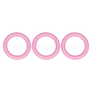 3Pcs Ring Silicone Focal Beads, Chewing Beads  For Teethers, DIY Nursing Necklaces Making, Pink, 65x9.5mm, Hole: 3mm, Inner Diameter: 44mm(JX895G-01)