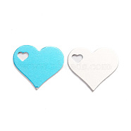 Aluminium Pendants, Stamping Blank Tag, Custom Engraving Name Plate, Business Card Blanks, Heart with Heart Shaped Hole, Platinum, 31.5x36x1.5mm, Hole: 5.5X7.5mm(ALUM-WH0164-61P)
