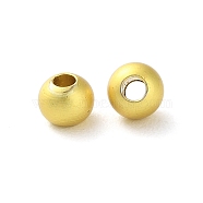 Rack Plating Brass Spacer Beads, Long-Lasting Plated, Lead Free & Cadmium Free, Round, Matte Gold Color, 4x3mm, Hole: 1.5mm(KKB-I709-03D-MG)