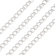 Iron Twisted Chains Curb Chains, Unwelded, Silver Color Plated, 6x4mm(CH007-S)