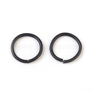 Iron Jump Rings, Open Jump Rings, Black, 18 Gauge, 10x1mm, Inner Diameter: 8mm(IFIN-F149-B12)