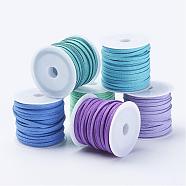 Faux Suede Cord, Faux Suede Lace Sets, Mixed Color, 3x1.5mm, about 5.46 yards(5m)/roll, 6roll/bag(LW-JP0002-02)