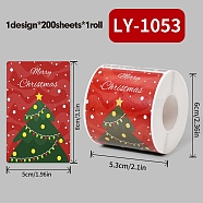 200Pcs Christmas Theme Paper Self-Adhesive Stickers, for Presents Decoration, Colorful, 80x50x0.1mm(DIY-M070-02J)