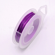 Round Copper Craft Wire, Purple, 24 Gauge, 0.5mm, about 30m/roll(CWIR-WH0001-0.5mm-11)