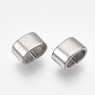 304 Stainless Steel Slide Charm, Rectangle, Stainless Steel Color, 5x8x5mm, Hole: 3x6mm(X-STAS-T045-36P)