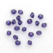 Austrian Crystal Beads, 5301 3mm, Bicone, Purple Velvet, Size: about 3mm long, 3mm wide, Hole: 0.8mm(X-5301-3mm277)