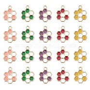 20Pcs 5 Colors Alloy Enamel Pendants, Honeycomb Charm, Mixed Color, 19x15x1.5mm, Hole: 2mm, 4pcs/color(ENAM-YW0002-83)