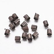 Brass Crimp Beads, Tube, Nickel Free, Red Copper, 2x2x0.15mm, Hole: 1.5mm, about 1000pcs/10g(X-KK-L021-R-NF)