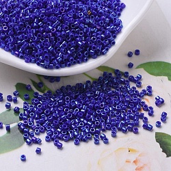 MIYUKI Delica Beads, Cylinder, Japanese Seed Beads, 11/0, (DB0216) Opaque Cobalt Luster, 1.3x1.6mm, Hole: 0.8mm, about 10000pcs/bag, 50g/bag(SEED-X0054-DB0216)